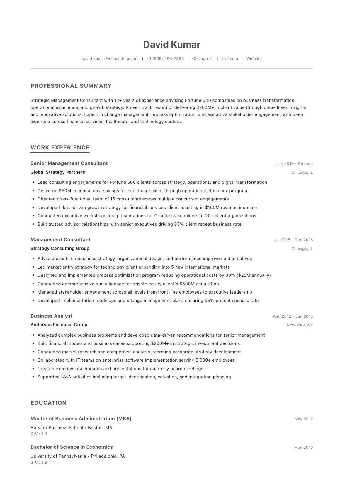 Classic Professional template preview