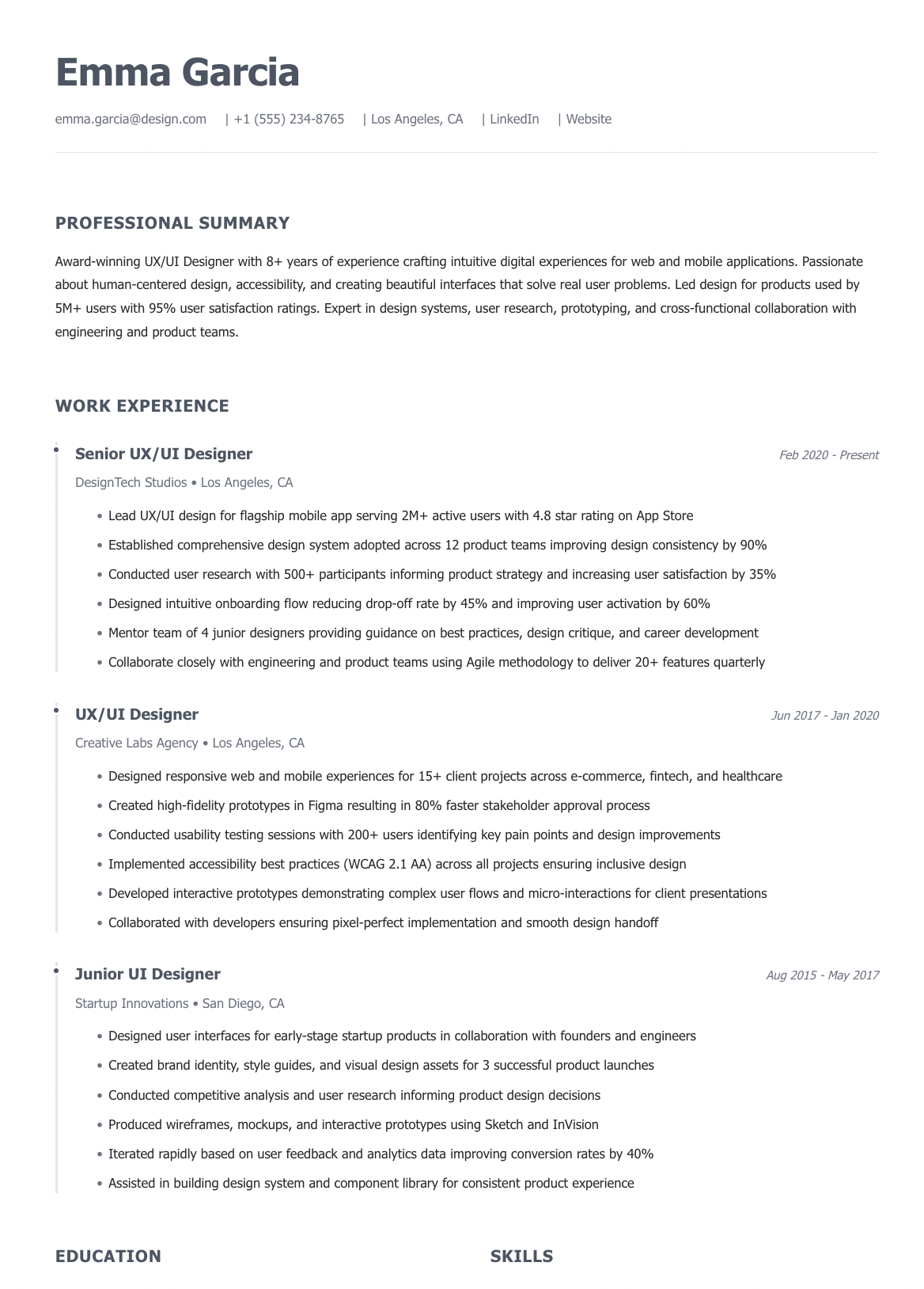 Minimalist Modern template preview