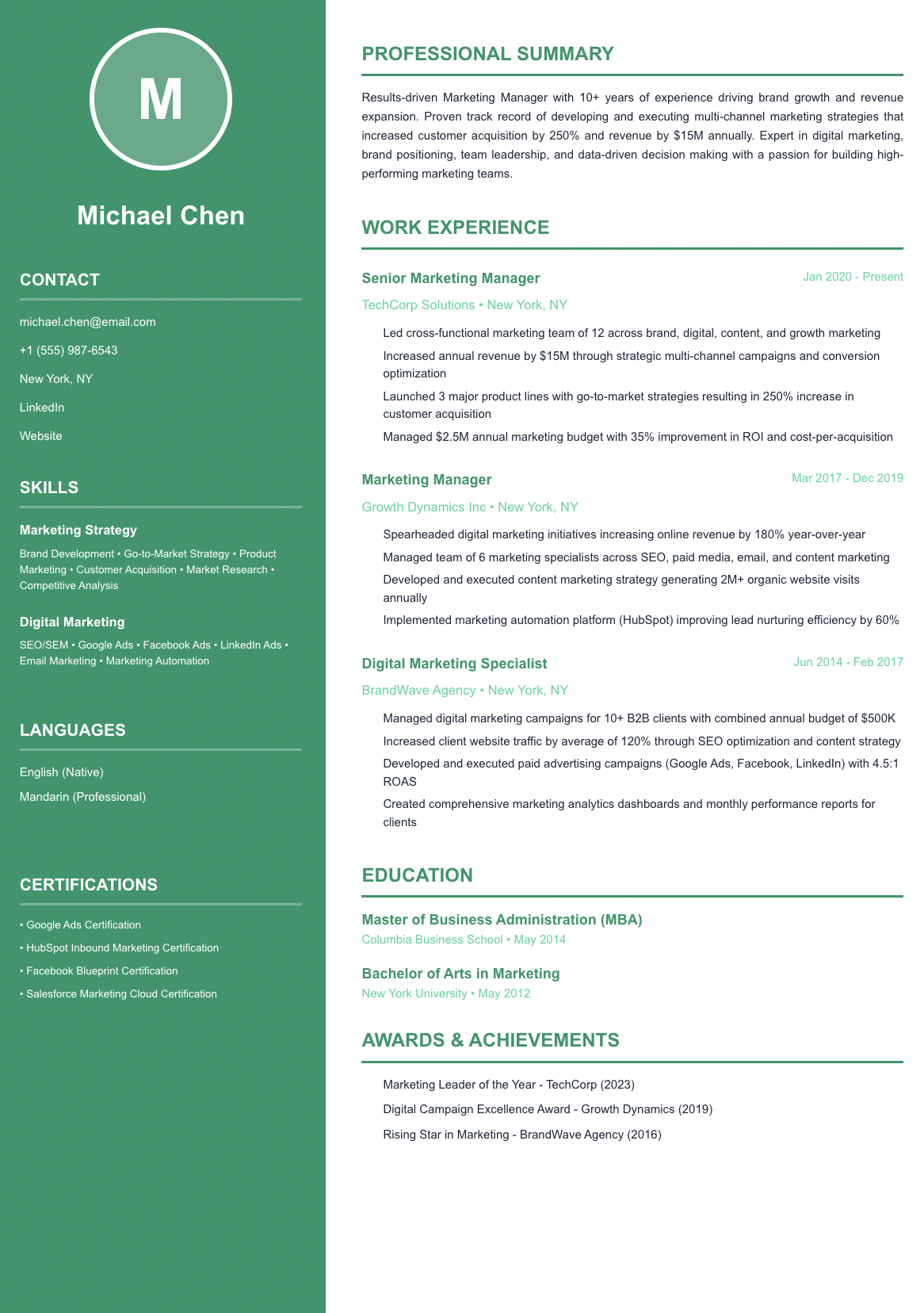 Photo Sidebar template preview